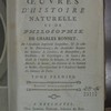 Œuvres d'histoire naturelle et de philosophie de Charles Bonnet