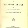 La Sainte Écriture et la règle de foi