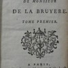 Les caractères de Monsieur de La Bruyère