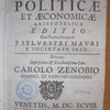 Nova et accurata politicae et aeconomicae Aristotelicae editio, cum praeclara paraphrasi P. Sylvestri Mauri