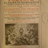 Missale romanum, ex decreto sacro-sancti Concilii Tridentini restitutum, PII V. Pont. Max. jussu editum, et Clementis VII primum, nunc denuo urbani papae Octavi auctoritate recognitum, in quo missae propriae de sanctis omnes ad longum positae sunt ad majorem celebratium commoditatem. Cum additione omnium missarum, quas, vel ex praecepto mandarunt, vel ad libitum celebrare novissimè concesserunt pontificis Maximi usque ad Benedictum XIII