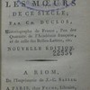 Considérations sur les moeurs de ce siècle