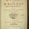 Les oeuvres de M. Boileau Despreaux, avec des éclaircissemens historiques
