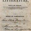 Traité théorique et pratique de littérature