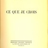 Ce que je crois