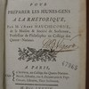 Logique françoise, pour préparer les jeunes gens à la rhétorique, par M. l'abbé Hauchecorne