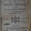 Retraite selon l'esprit et la méthode de saint Ignace pour les ecclésiastiques