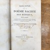 Leçons sur la poésie sacrée des Hébreux