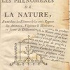 Essai sur les phénomenes de la nature, pris dans les élémens & les trois règnes des animaux, végétaux & minéraux, en forme de dictionnaire