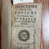 Directoire pour les novices de l'ordre de Ste Ursule de la congregation de Paris