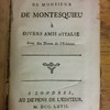 Lettres de Monsieur de Montesquieu à divers amis d'Italie