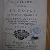 Examen Institutionum civilium cum synopsi ejusdem examinis
