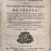 Commentaires sur les institutions militaires de Végèce