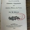 Épitres, satires, chansons, épigrammes et autres pièces de vers