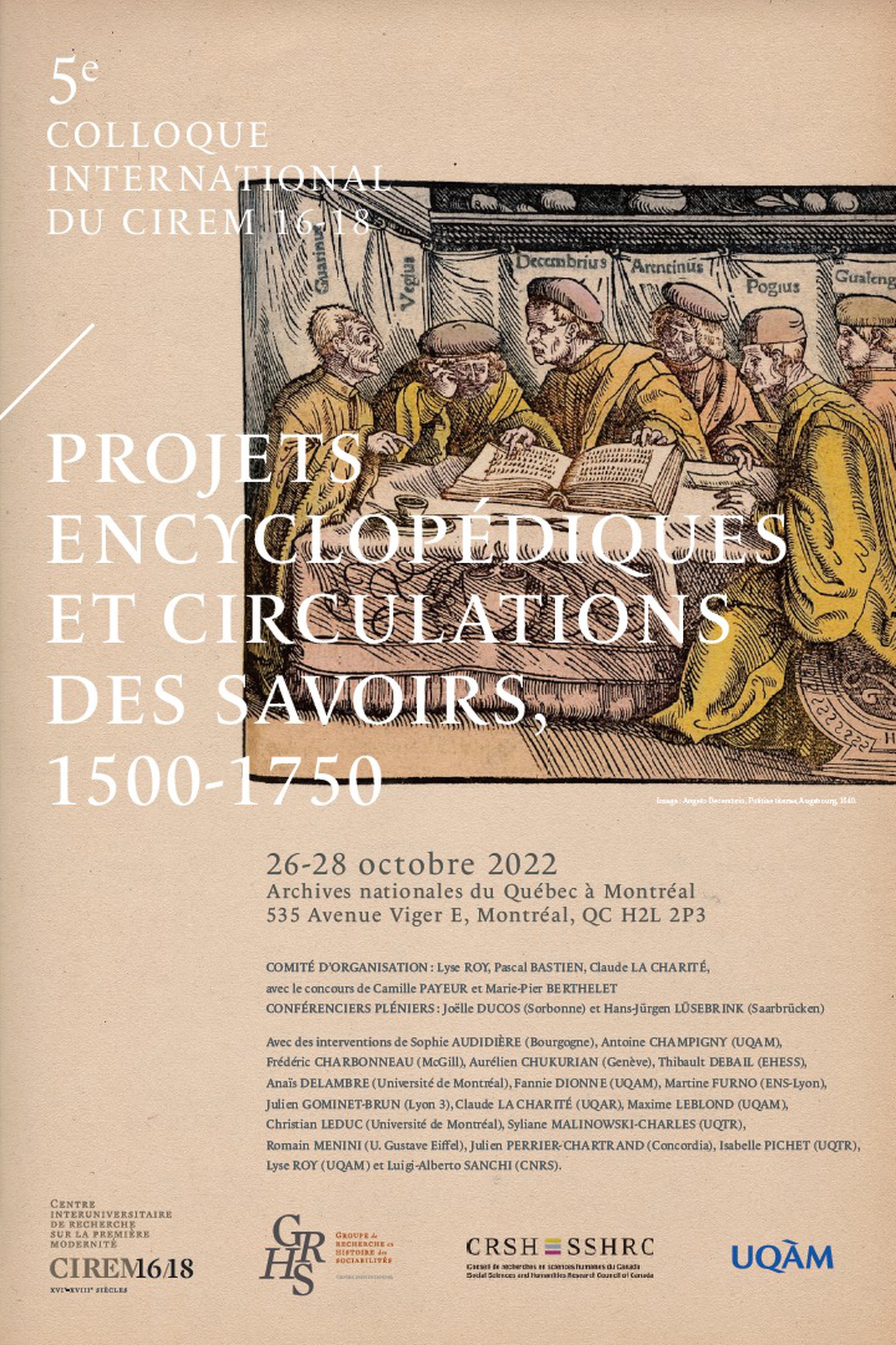 Projets encyclopédiques et circulations des savoirs, 1500-1750
