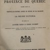 Statuts de la province de Québec. Statutes of the province of Quebec
