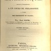 Institutions mathématiques : servant d’introduction à un cours de philosophie à l’usage des universités de France