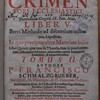Crimen Fori Ecclesiastici, Seu Decretalium Gregorii IX. Pont. Max. Liber V., Brevi Methodo ad discentium utilitatem Expositus, In quo praecipuae circa Materiam hujus Libri Quinti, quae tum in Theoria, tum in praxi occurunt, difficultates solvuntur, allatis etiam contrà sentientium fundamentis, & horums solutionibus