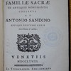 Historia familiae sacrae, ex antiquis monumentis collecta