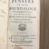 Pensées du pere Bourdaloue, sur divers sujets de religion et de morale.