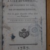 Discours a lire au conseil, en presence du roi, par un ministre patriote, sur le projet d'accorder l'etat civil aux protestans