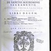 Disputationum de sancto matrimonii sacramento
