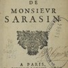 Les oeuvres de Monsieur Sarasin