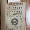 Directoire pour les novices de l'ordre de Sainte Ursule de la congregation de Paris : premiere partie
