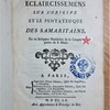 Nouveaux éclaircissemens sur l'origine et le Pentateuque des Samaritains