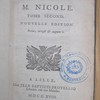 Lettres de feu M. Nicole