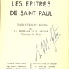 Les Epitres de Saint Paul