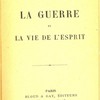 La guerre et la vie de l’esprit