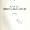 Pour un christianisme adulte