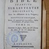 Sainte Bible, traduite sur les textes originaux, avec les differences de la Vulgate
