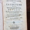 Nouveau commentaire sur la coutume de la prévoté et vicomté de Paris