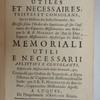 Mémoires utiles et nécessaires, tristes et consolants, sur les missions des Indes orientales, etc., Memoriali utili e necessarii, afflitivi e consolanti