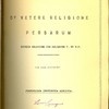 De vetere religione persarum. Eiusque relatione cum religione v. et n.t.