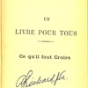 Un livre pour tous. Ce qu’il faut croire.