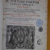 Commentariorum, ac Disputationum in tertiam partem ... Sancti Thomae...