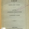 Sainte-Anne de Jérusalem et Sainte-Anne d'Auray : Lettre à Monseigneur l'évêque de Vannes