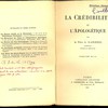 La crédibilité et l’apologétique