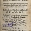 Instruction d'un père a sa fille, tirée de l'Écriture Sainte. Sur les plus importans sujets concernant la Religion, les Moeurs, et la maniere de se conduire dans le monde. Dédiée à S. A. S. Madame la Duchesse du Maine