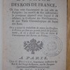 Cérémonial du sacre des rois de France où l'on voit l'ancienneté de cet acte de religion, les motifs de son institution ; le pompeux appareil avec lequel il est célébré ; le costume des habillements, & une table chronologique du sacre des rois. On y a ajouté la traduction de toutes les oraisons & prières qui font une grande partie de la cérémonie, & on a donné une idée du sacre & couronnement des reines de France