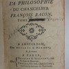 Analyse de la philosophie du chancelier François Bacon