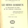 Le sens commun. La philosophie de l’être et les formules dogmatiques