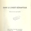 Dans le Christ rédempteur : Notes de vie spirituelle