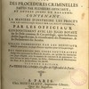 Recueil tiré des procedures criminelles faites par plusieurs officiaux, et autres juges du royaume [...]