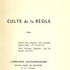 Culte de la règle