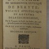 Relation du voyage de Monseigneur l'évêque de Béryte, vicaire apostolique du royaume de la Cochinchine, par la Turquie, la Perse, les Indes, etc., jusqu'au royaume de Siam & autres lieux