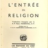 L’entrée en religion